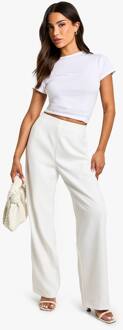 Petite Broek Met Rechte Pijpen, Ivory - 34