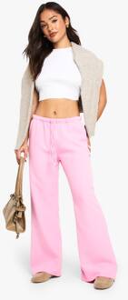 Petite Geweven Broek Met Elastische Taille En Rechte Pijpen, Light Pink - 40