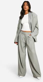 Petite Pijpenstreepte Broek Met Wijde Pijp, Grey - 44