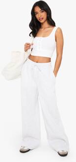 Petite Pintuck Detail Jogger Met Rechte Pijp, Ash Grey - XL