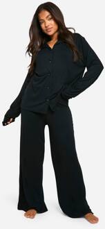 Petite Pyjama Set Met Lange Mouwen, Black - 42