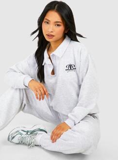 Petite Rugby Sweatshirt Embroidered Tracksuit, Grey - L