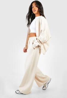 Petite Zip Through Bomber Trainingspak Met Rechte Pijpen, Stone