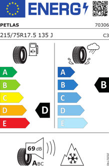 Petlas Banden Petlas NZ 305 ( 215/75 R17.5 135/133J 16PR ) zwart