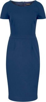 Petrol Fitted Cap Sleeve Dress Blauw