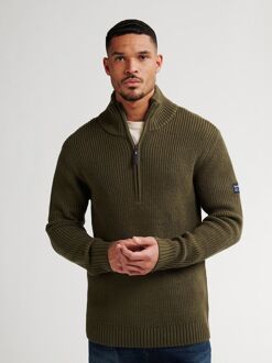 Petrol Half Zip Pullover Army Green Groen - L,M,XL,XXL