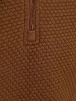 Petrol Half Zip Pullover Structure Brique Bruin - M,XXL