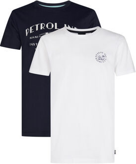 Petrol Industries 2-pack Basis T-shirt Ronde Hals Riviera Jongens - Divers - maat 14J / 164cm Veelkleurig
