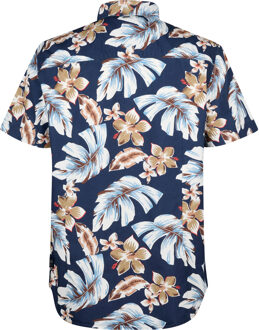 Petrol Industries Heren All-over Print Overhemd Conchline - Blauw - S
