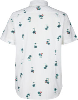 Petrol Industries Heren All-over Print Overhemd Coralshore - Wit - maat