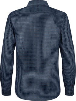 Petrol Industries Heren All-over Print Overhemd Fond du Lac - Blauw - S