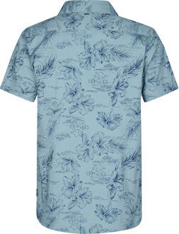 Petrol Industries Heren All-over Print Overhemd Oceanpark - Blauw - maat