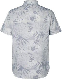 Petrol Industries Heren All-over Print Overhemd Seafoamview - Blauw - M