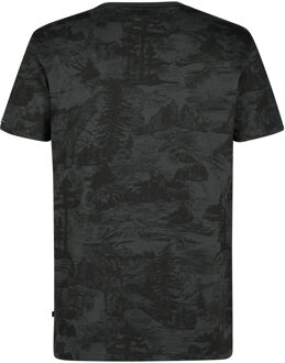 Petrol Industries Heren All-over Print T-shirt Provo - Zwart Grijs