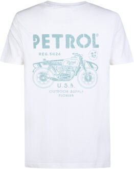Petrol Industries Heren Backprint T-shirt Bayfrontstone - Wit - maat M
