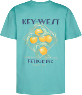 Petrol Industries Heren Backprint T-shirt Breezecrest - Groen - maat XL