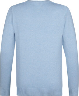 Petrol Industries Heren Basic Trui met Ronde Hals Minocqua - Blauw - S