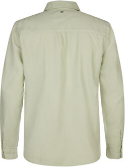 Petrol Industries Heren Effen linnen overhemd Tealline - Groen - M