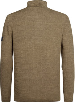 Petrol Industries Heren Gebreide Half-Zip Trui Nashville - Bruin