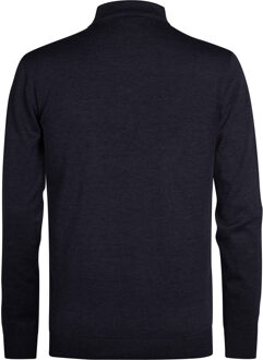 Petrol Industries Heren Gebreide Polo met Lange Mouwen Carolina - Blauw - maat