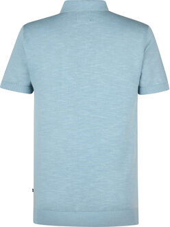 Petrol Industries Heren Gebreide Polo Ocean - Blauw - maat