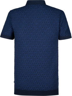 Petrol Industries Heren Gebreide Polo Oceanstone - Blauw