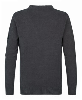 Petrol Industries Heren Gebreide Trui Antigo - Zwart - XL