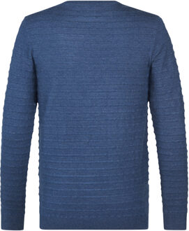 Petrol Industries Heren Gebreide Trui met Structuur Thornewood - Blauw - maat