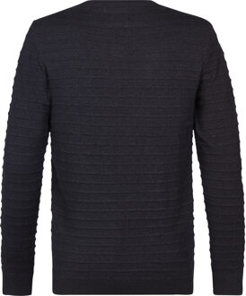 Petrol Industries Heren Gebreide Trui met Structuur Thornewood - Zwart - maat L
