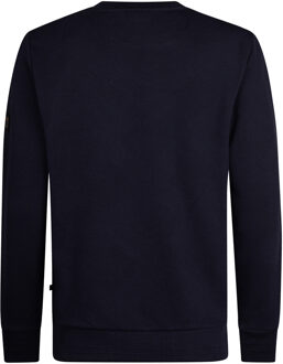 Petrol Industries Heren Geribde Sweater Estes - Blauw - maat S Navy