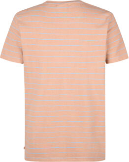 Petrol Industries Heren Gestreept T-shirt Mahi - Bruin - maat S