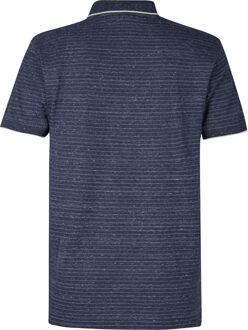 Petrol Industries Heren Gestreepte Polo Coveview - Blauw - maat S