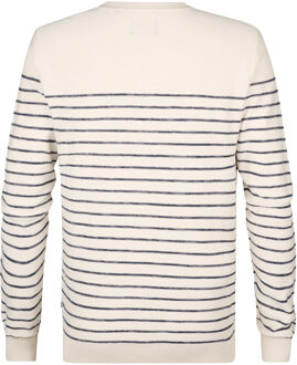 Petrol Industries Heren Gestreepte Trui Palm - Wit - maat