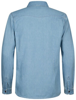 Petrol Industries Heren overhemd m-1060-sil436 5001 light indigo Blauw - XXL