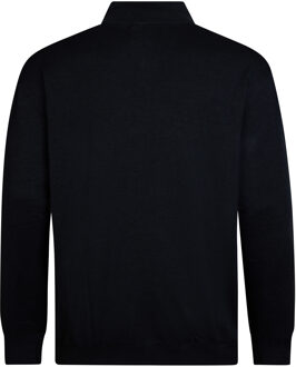 Petrol Industries Heren Plus Size Gebreide Half-Zip Trui Jackson - Zwart - 6XL