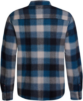 Petrol Industries Heren Plus Size Geruit Overhemd Billings - Blauw