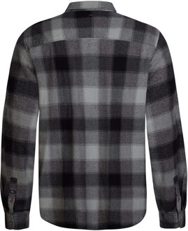 Petrol Industries Heren Plus Size Geruit Overhemd Billings - Zwart - maat