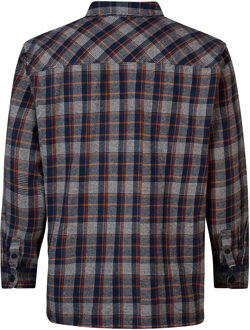 Petrol Industries Heren Plus Size Geruit Overhemd Southeast - Blauw Zwart - 6XL