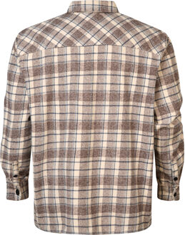 Petrol Industries Heren Plus Size Geruit Overhemd Southeast - Bruin - maat Ecru
