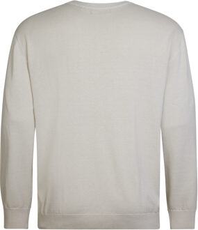 Petrol Industries Heren Plus Size Trui met Ronde Hals Rhinelander - Wit - 6XL