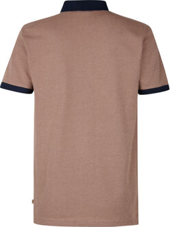 Petrol Industries Heren Polo met Rits Keyline - Bruin - maat