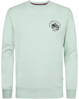 Petrol Industries Heren sweater m-1060-swr316 6181 cool mint - maat XL Blauw