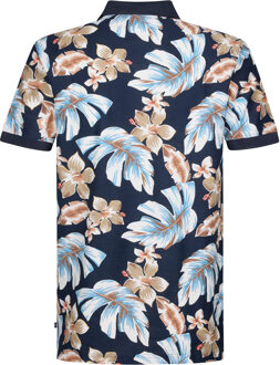 Petrol Industries Heren Tropische Polo Blueview - Blauw