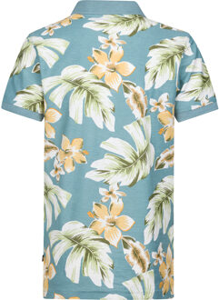 Petrol Industries Jongens All-over Print Polo Pier - Blauw