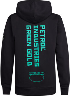 Petrol Industries Jongens Backprint Hoodie Mendocino - Zwart - maat 4J / 104cm