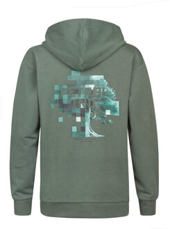 Petrol Industries Jongens Backprint Hoodie Puget - Groen - maat 4J / 104cm