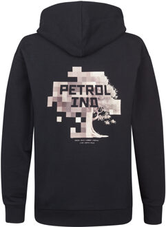 Petrol Industries Jongens Backprint Hoodie Puget - Zwart - maat 10J / 140cm