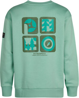 Petrol Industries Jongens Backprint Sweater Pocono - Blauw Lichtblauw