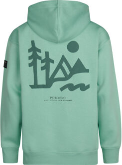 Petrol Industries Jongens Grafische Hoodie Deschutes - Blauw - maat 4J / 104cm Lichtblauw