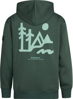 Petrol Industries Jongens Grafische Hoodie Deschutes - Groen